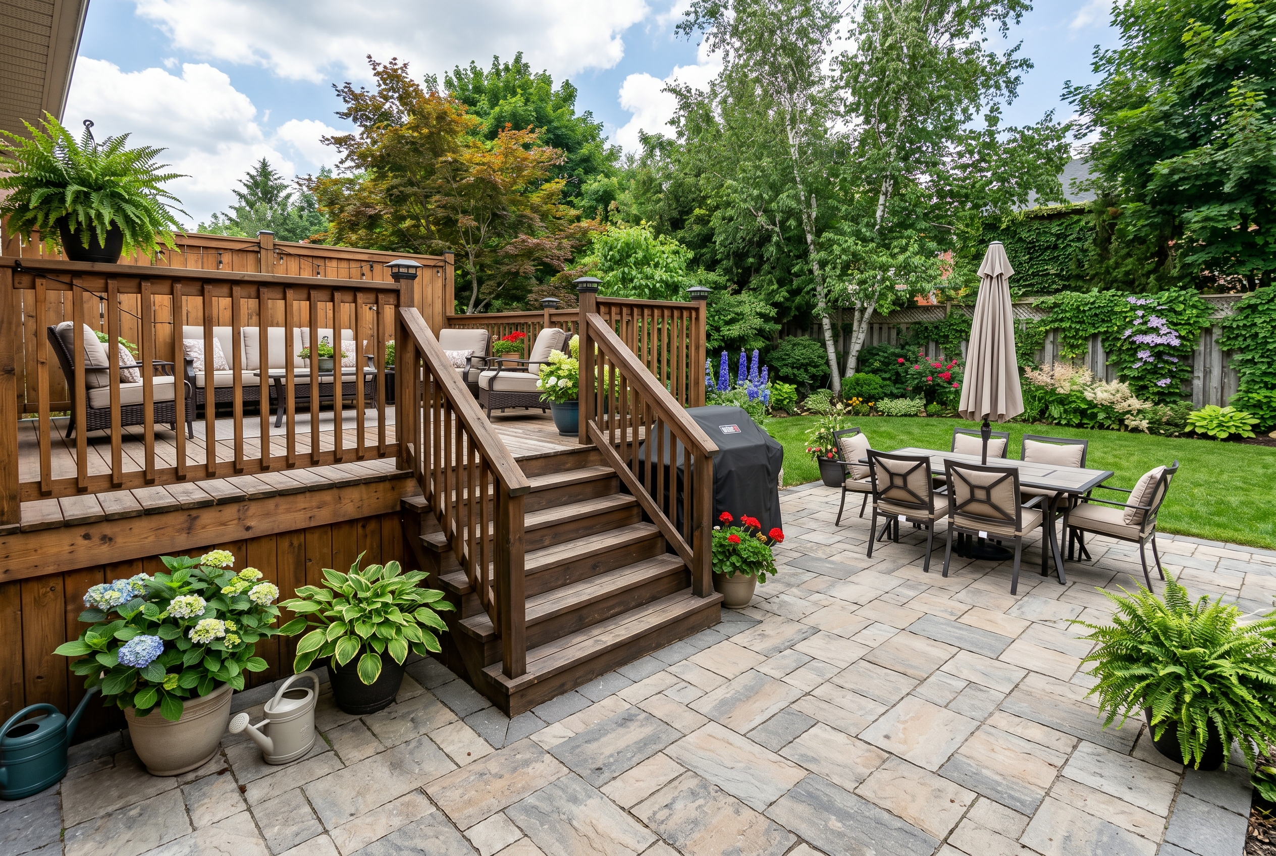 Deck and patio combo Chester County PA — integrated outdoor living space construction