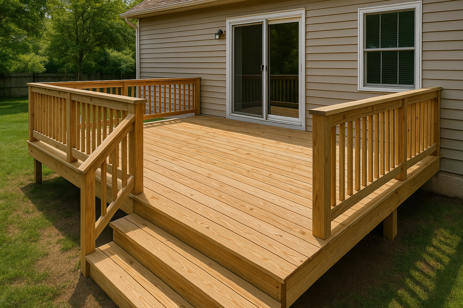 Wood deck construction Chester County PA — pressure-treated and hardwood deck builder